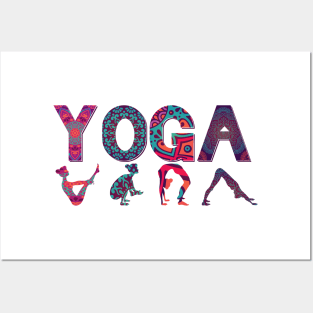 yoga poses, heart rate meditation namaste Posters and Art